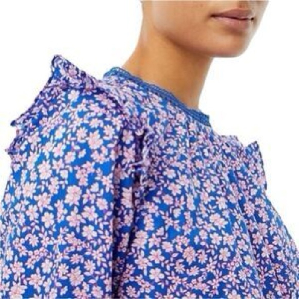 J.Crew Factory Long-Sleeve Ruffle Shoulder Top - Picture 5 of 12